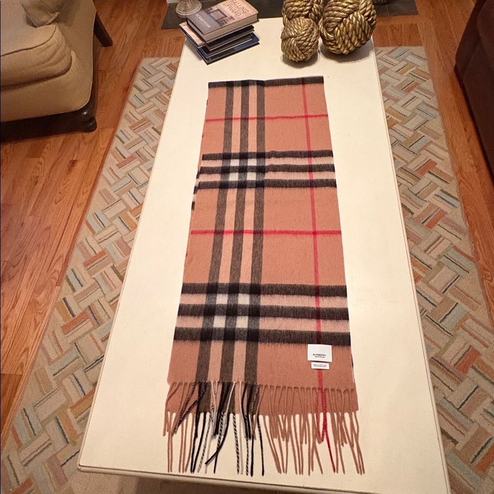 Burberry Cashmere Scarf made in Scotland (NWT)  74” includes shopping bag - Picture 5 of 8